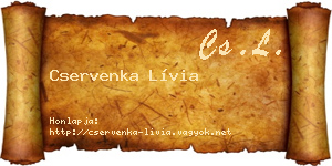 Cservenka Lívia névjegykártya