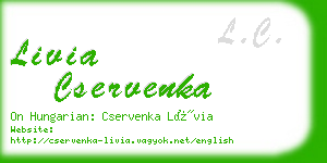 livia cservenka business card